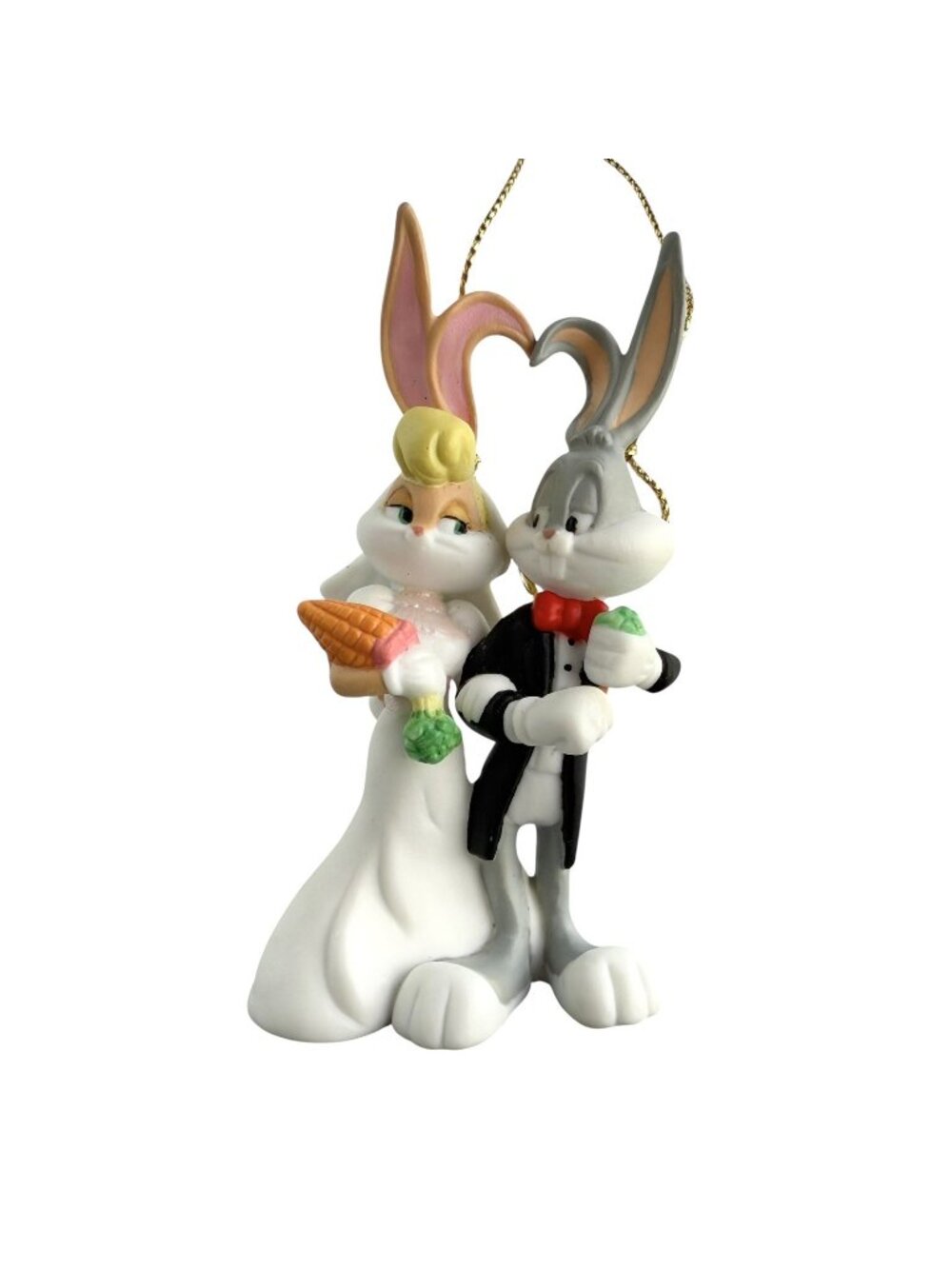 Goebel Looney Tunes Bugs Bunny & Lola Christmas Bride Wedding Ornament 4” 985051